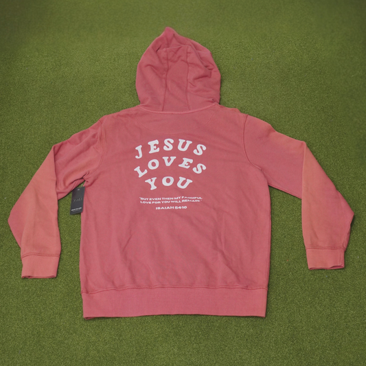 [BLEM] Jesus Loves You Rosewood French Terry Hoodie