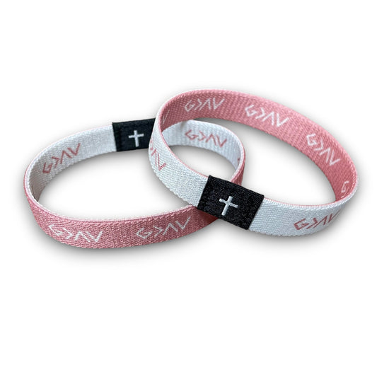GOD IS GREATER THAN THE HIGHS AND LOWS (Mauve) - Reversible Wristband